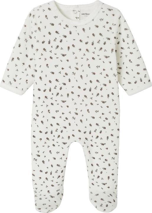 Actual product image Vertbaudet 2er-Pack Baby Samt-Strampler mit Recycling-Polyester, Blumen und Kragen (74)