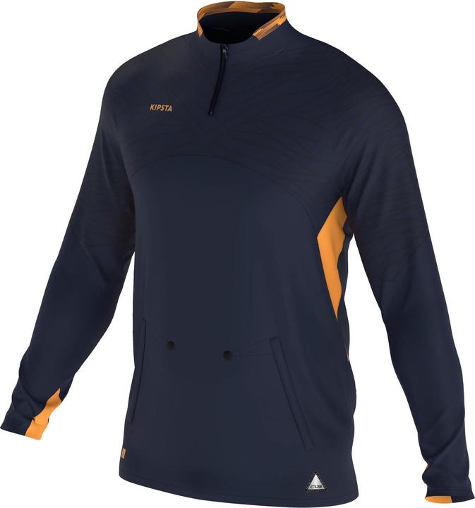 Kipsta Damen/Herren Fussball 1/2 Zip - CLR marineblau/orange