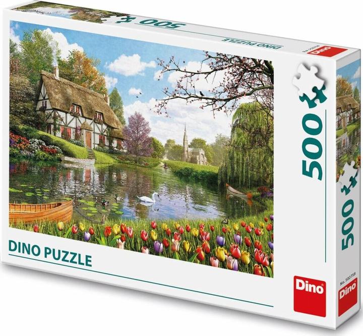 Actual product image Dino Puzzle 500 pieces Cottage By the Water (500 pieces)