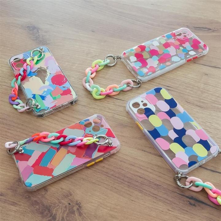 Immagine prodotto Hurtel Custodia a catena colorata cover elastica flessibile in gel con ciondolo a catena per Samsung (Samsung Galaxy A42 5G)