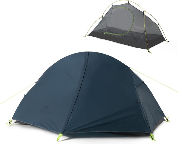 Produktbild Naturehike cycling Ultralight 1 man tent + mats 20D Forest navy blue + mats (1 Person)