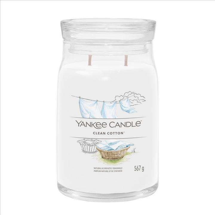 Actual product image Yankee Candle Duftkerze Clean Cotton Signature Large Jar