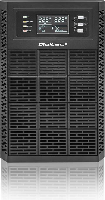 Produktbild Qoltec ZASILACZ AWARYJNY UPS 3KVA | 3000W | POWER FACTOR 1.0 | LCD | EPO | USB | ON-LINE (3 VA, 3000 W, Online-Doppelwandler USV)