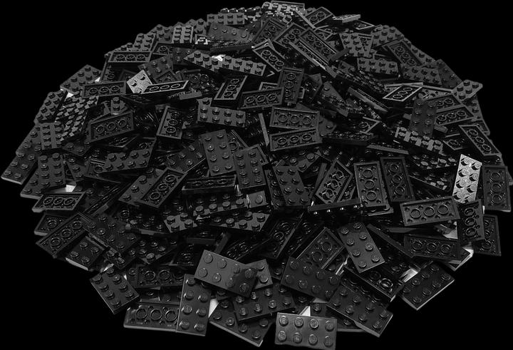 Image du produit LEGO 2X4 Plaques de construction Noir - Black plate 3020 - 100x (3020, LEGO Accessoires)