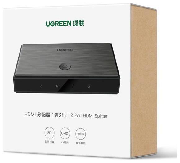 Actual product image Ugreen HDMI splitter 2 port 4K/60Hz CM186 50707