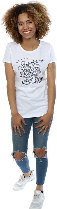Immagine prodotto Disney Mickey And Minnie Mouse Kiss Sketch Maglietta Donna (L)