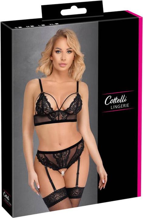 Cottelli Collection Reggiseno e perizoma nero XL (XL)