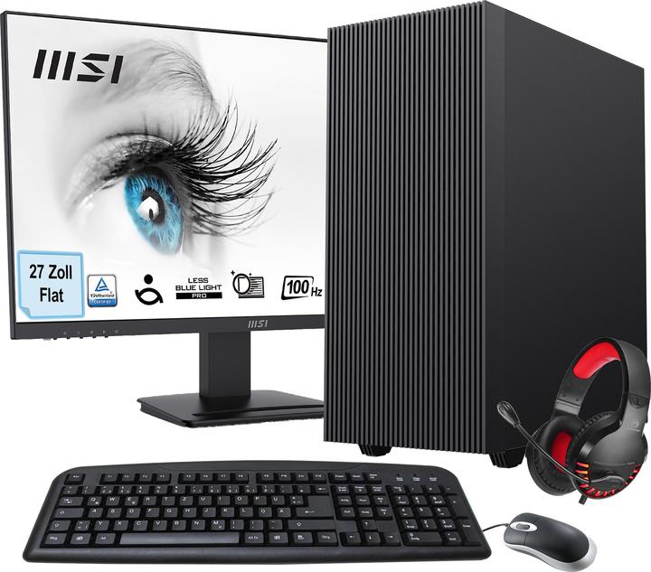 Actual product image Hyrican MegaDeal Multimedia PC SET2475 7372 + MSI PRO MP273ADE + Maus, Tastatur & Headset (AMD Ryzen 5 5600G, 16 GB, 1000 GB)