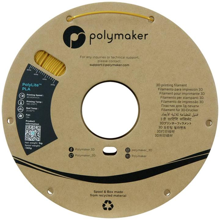 Actual product image Polymaker PolyLite PLA Silk Gold 1.75mm 1kg (PLA, 1.75 mm, 1000 g, Gold)