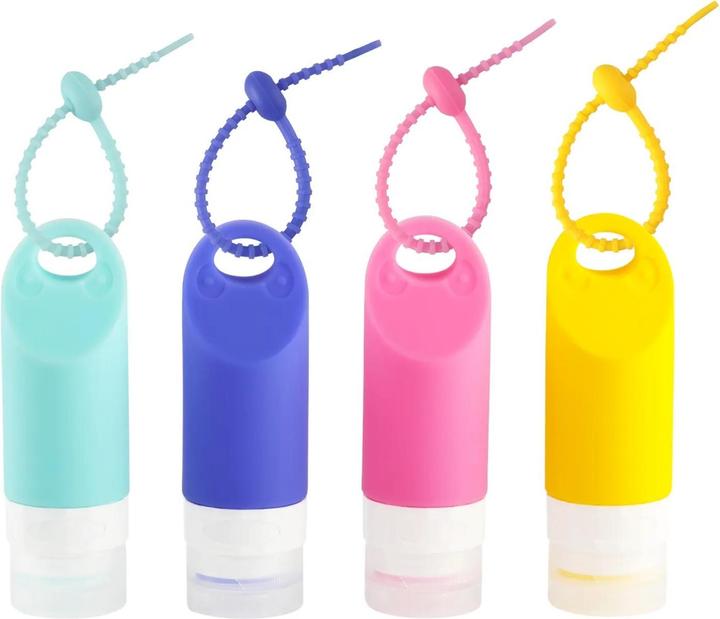 Produktbild Swissdetector set von tragbaren Reiseflaschen aus Silikon - wasserdicht - 58 ml (Hygieneprodukt)
