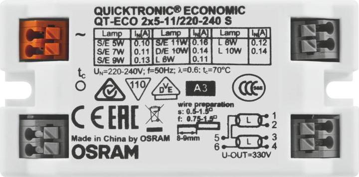 Produktbild Osram QTRONIC Eco ECG 2x5-11/220-240 Ssq