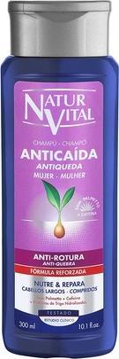 NaturVital Anti-Haarausfall Shampoo für langes Haar mit Sägepalme, Ginseng und Koffein 300ml (Flüssiges Shampoo)