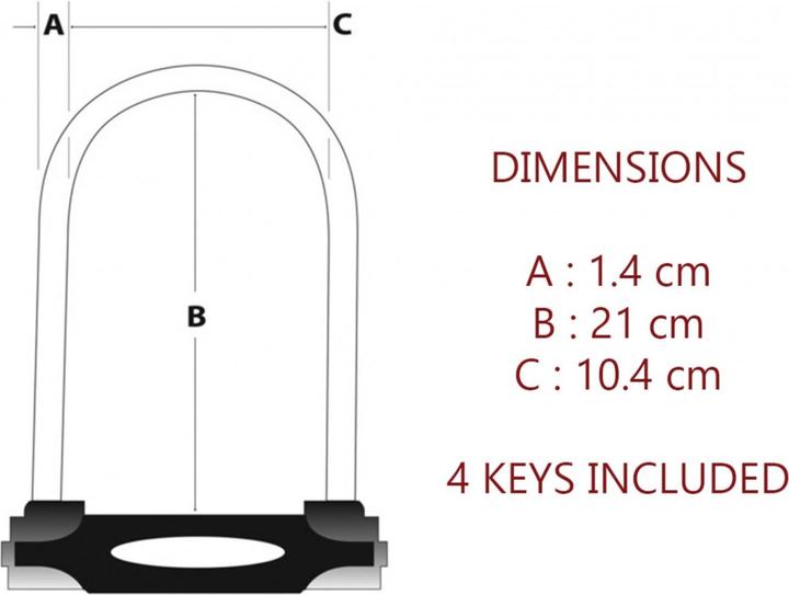 Actual product image Master Lock 8279 U-lock 14 mm x 210 mm x 104 mm