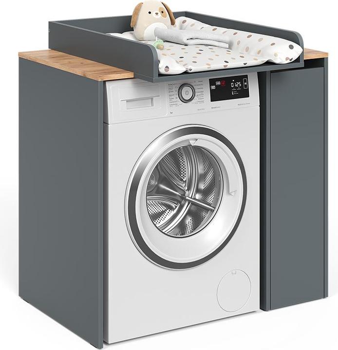 Actual product image Vichy Changing top Victor, Anthracite/golden oak, 68 x 60 cm 2 parts with changing mat