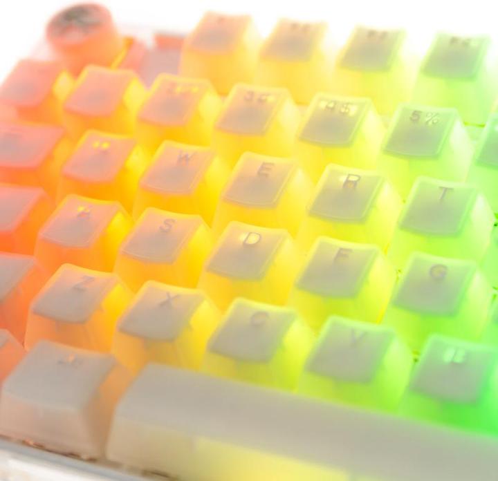 Actual product image Ducky One 3 Aura White Gaming Keyboard, RGB LED - MX-Blue (US) (US, Cable)