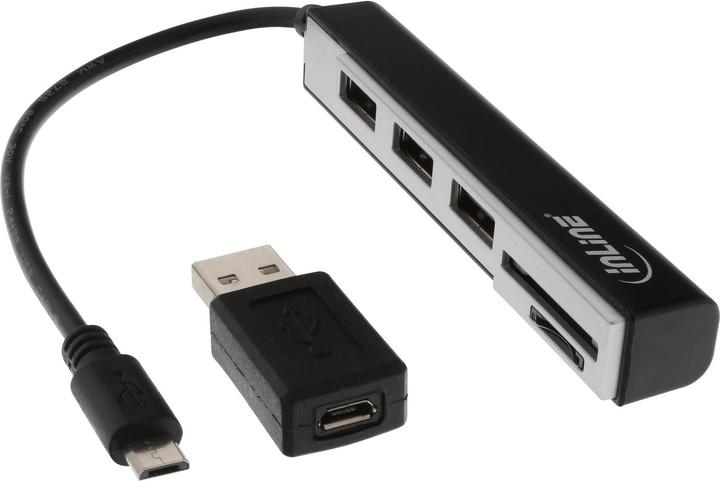 Produktbild InLine OTG Cardreader & 3-Port USB 2.0 Hub (USB 2.0)