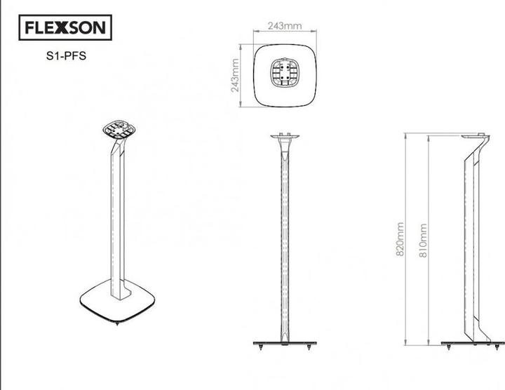 Actual product image Flexson Premium Floorstand for Sonos PLAY:1 (1 pcs., Stand, Height-adjustable)