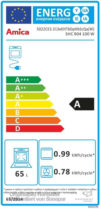 Energie-Label Amica SHC 904 100 W