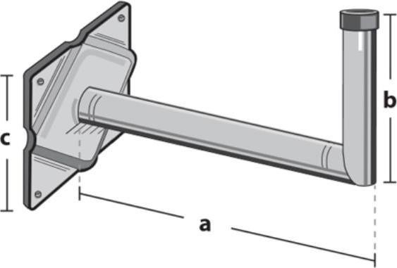 Image du produit Televes WWH25HIT - Support mural en angle, galvanisé à chaud, diamètre 38 mm, distance du mur 25 cm