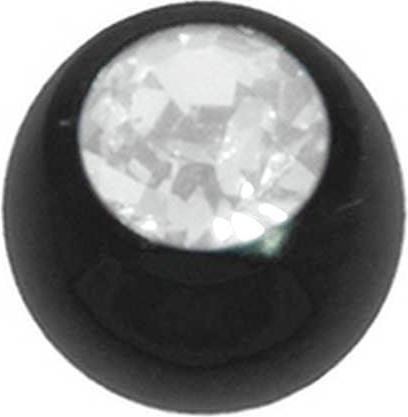Bijouteria 1.2mm Piercing-Kugel (Premium Kristall, Chirurgenstahl 316L, PVD Beschichtung (schwarz))