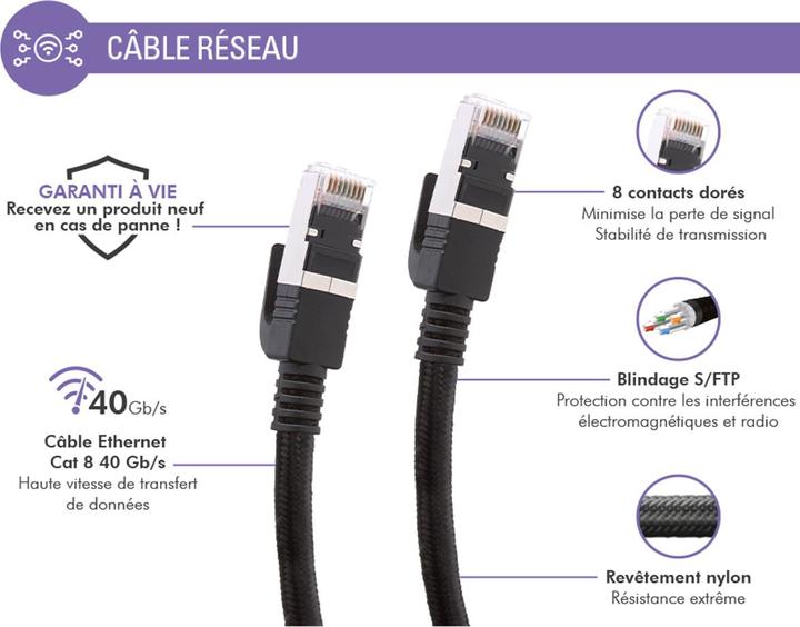 Immagine prodotto Force Power Ethernet Kabel RJ45 Geflochten S/FTP 5m (S/FTP, CAT8.1, 5 m)