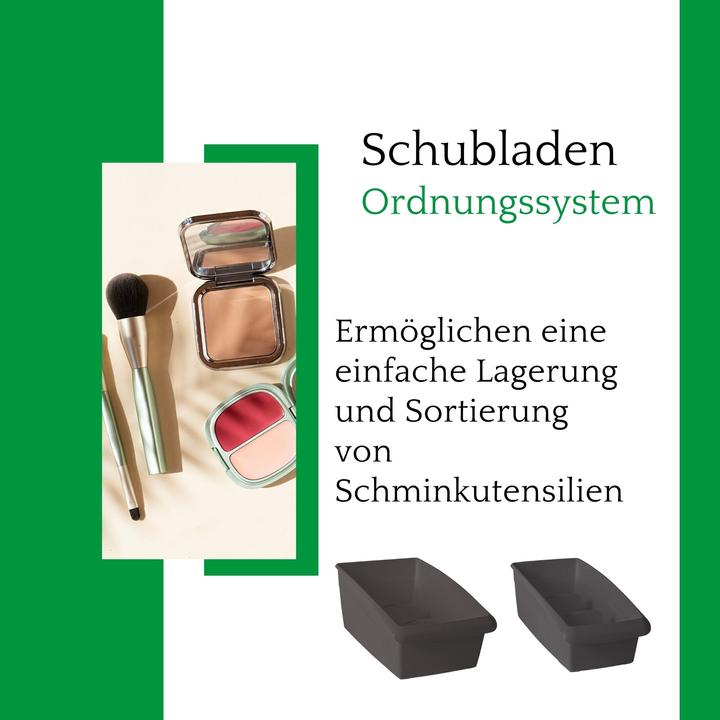 Produktbild Novaliv Kosmetik Organizer gross Schubladen Organizer Badezimmer - 25 x 16 cm ANTHRAZIT GRAU Make-up (25 x 16 cm)