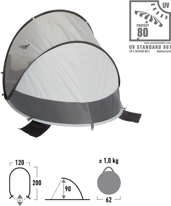 Produktbild High Peak Calobra 80 Beach Shelter (Strandzelt + Strandmuschel, 1 kg, 1 Person)