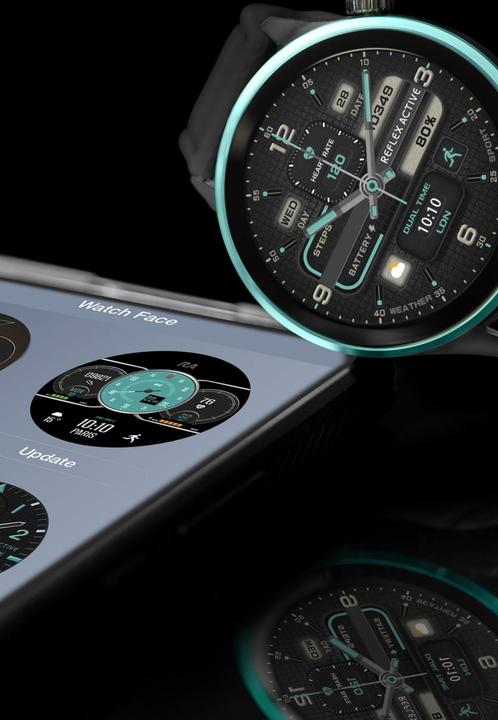 Produktbild Reflex Active Serie 54 AMOLED GPS Schwarze und grüne Smart-Calling-Uhr