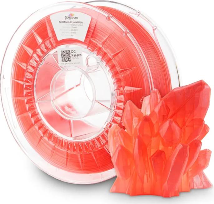 Produktbild Filament PLA Crystal Rasberry Red 1kg 1.75mm (PLA, 1.75 mm, Rot)