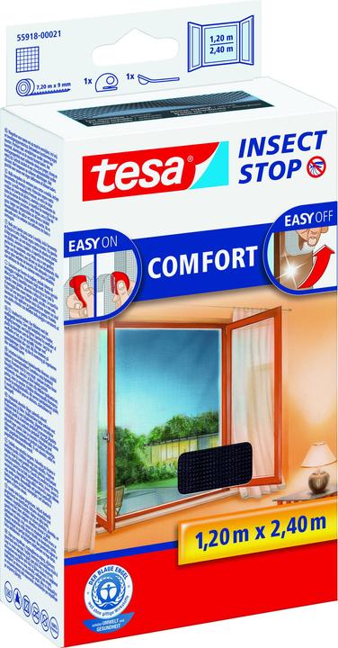 Actual product image tesa Insect screen COMFORT for windows, with Velcro tape, self-adhesive, without drilling (100 x 100 cm)