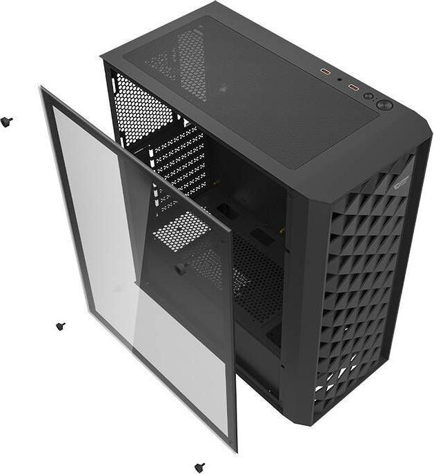 Image du produit Darkflash Tech DK351 boîtier d'ordinateur + 4 ventilateurs (noir) (ATX, E-ATX)