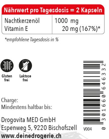 Nährwerte und Zutaten Naturstein Nachtkerzenöl Kapsel (700 Stück, Kapseln, 543 g)
