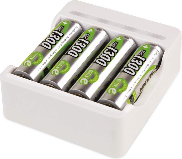 Produktbild Ansmann Ladegerät Basic IV inkl. 4 x AA 1300mAh Akku (1 Stk., AA, 1300 mAh, Ladegerät inkl. Akku)