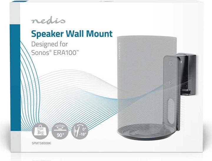 Actual product image Nedis Speaker holder - Compatible with: Sonos Era100 - wall - 3 kg - swivel/tilt - tiltable (1 pcs., Wall installation, Tiltable, Rotatable)