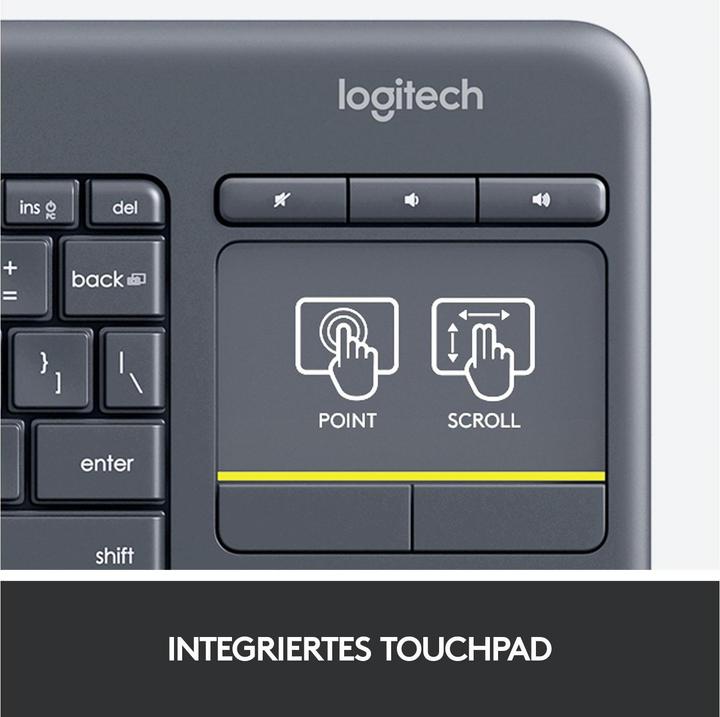 Actual product image Logitech K400 Plus (Eng. Int., Wireless)
