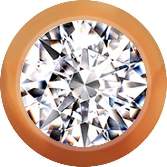 Star Piercing Micro Kugel rosegold mit Kristall silber (Chirurgenstahl 316L)