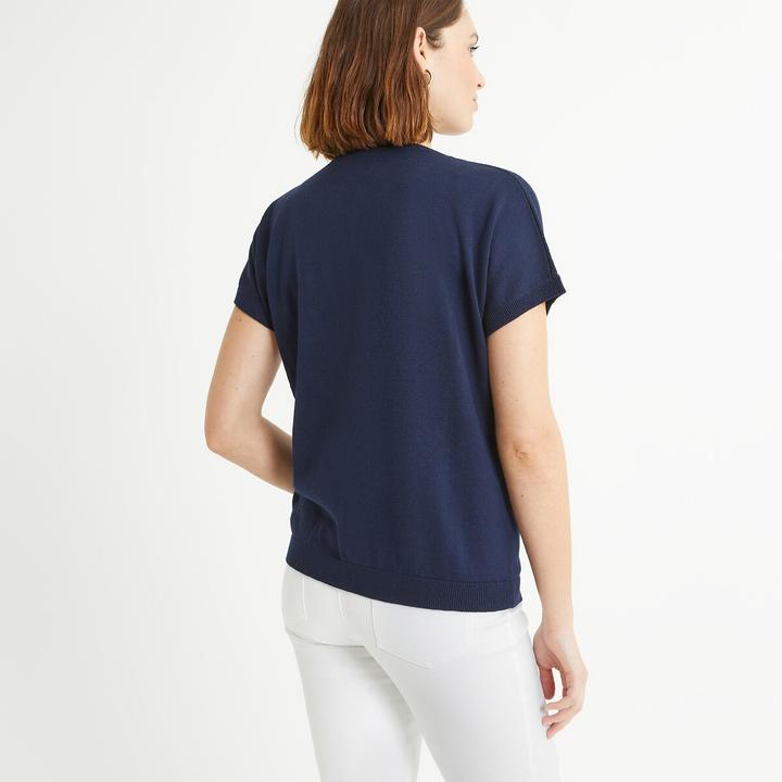 Produktbild Anne Weyburn Feinstrickpullover mit V-Ausschnitt und kurzen Ärmeln (40)