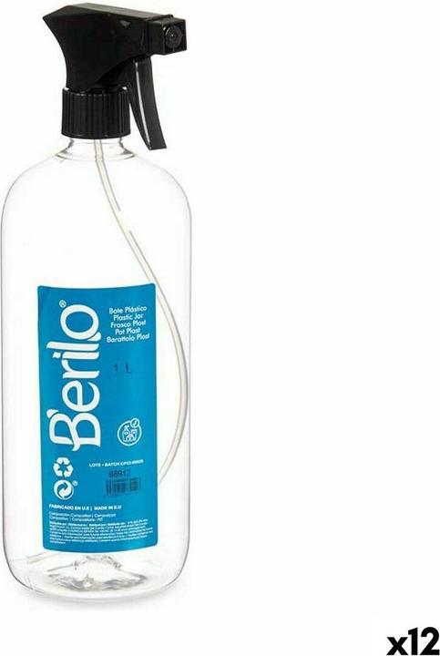 Immagine prodotto Berilo Flacone spray ricaricabile in plastica trasparente nera L (12 pezzi)