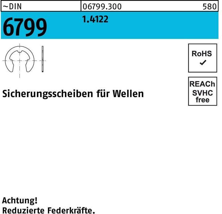 Produktbild Sicherungsscheibe DIN 6799 f.Wellen 9 1.4122