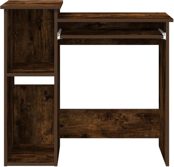 Actual product image VidaXL Desk with shelf smoked oak 84x40x78 cm wood-based office desk