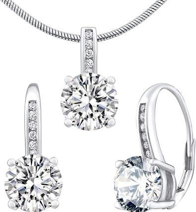 Silvego Set di gioielli da donna in argento 925 con orecchini e zirconi. (Argento 925)