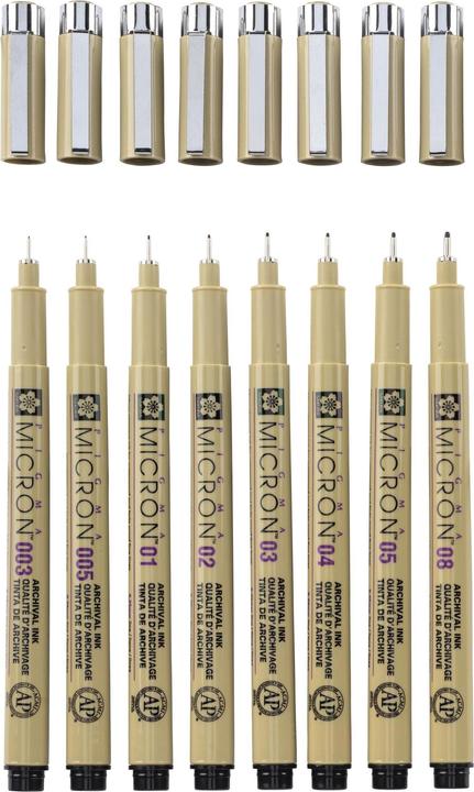 Produktbild Sakura Pigma Micron (Schwarz, 8 x)