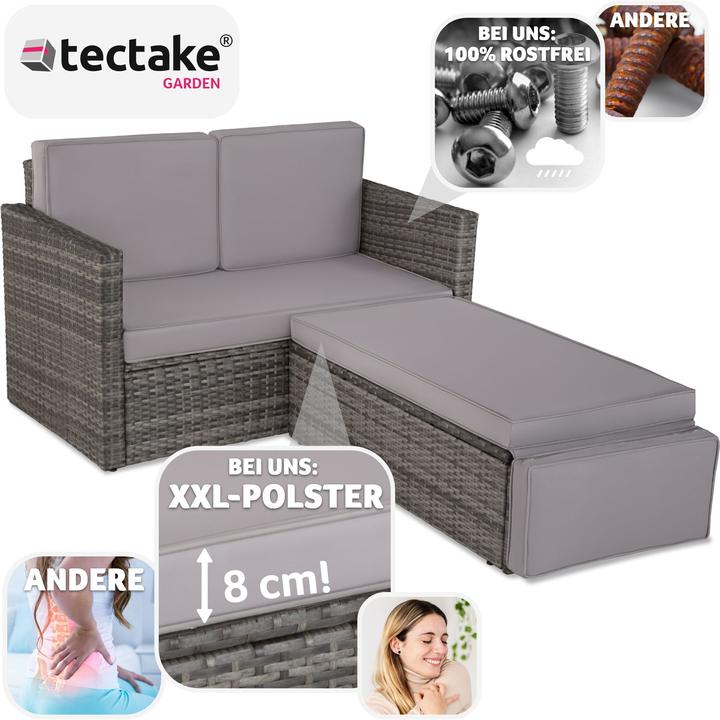 Actual product image tectake Rattan sofa Corfu, variant 2