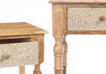 Actual product image Giftdecor hall table 2 drawers natural white leaves
