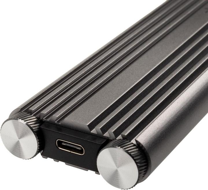 Actual product image Akasa external M.2 NVMe enclosure, USB 3.2, aluminium (M.2)