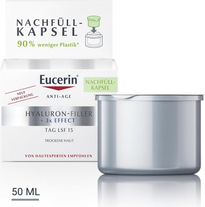 Actual product image Eucerin HYALURON-FILLER Day SPF 15 for dry skin refill capsule (50 ml, Day cream, SPF 15)