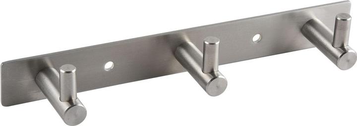 Alles im griff Garderobenleiste Linosa mit 3 Haken, Breite 195 mm, Edelstahl gebürstet