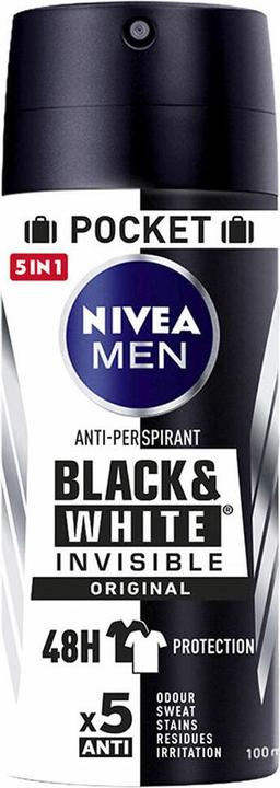 NIVEA Men Deodorant Black & White Invisible 100 ml (Spray, 100 ml)