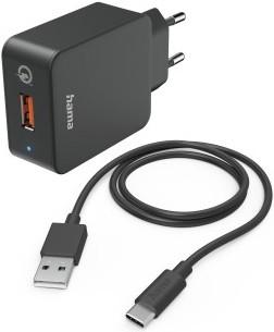 Produktbild Hama Ladeset, USB-C, QC 3.0, 19,5 Watt, Schwarz (19.50 W)