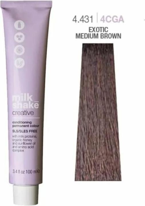 Produktbild Milk_Shake Creative - farba do włosów 100ml, pełna paleta kolorów - 4,431 | 4CGA || Średni Miedziany Złoty (4,431, 4CGA, Średni Miedziany Złoty)